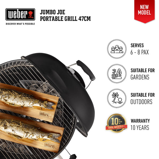 เตาถ่านแบบพกพา Weber 47cm Jumbo Joe with Thermometer