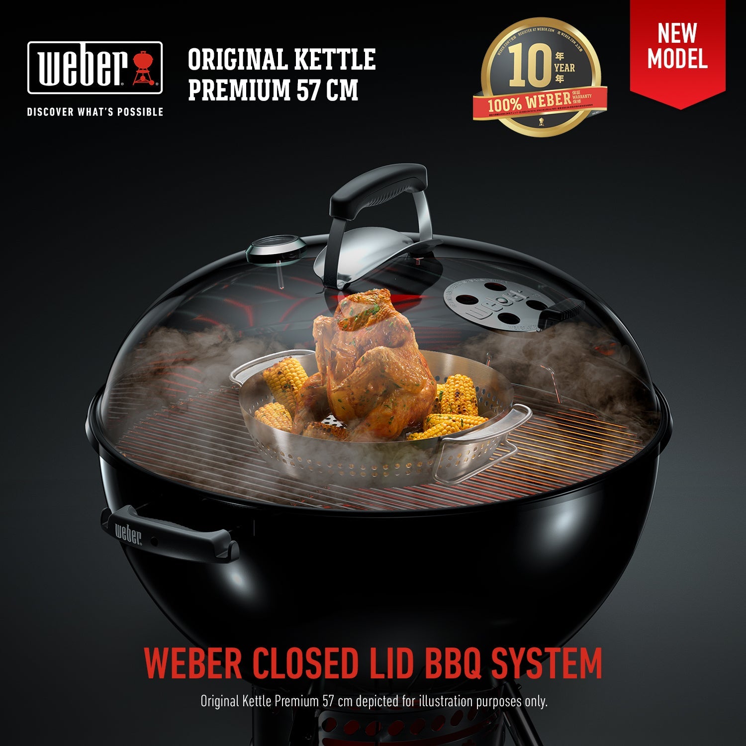 WEBER 57cm Original Kettle Premium GBS – USA – The Barbecue