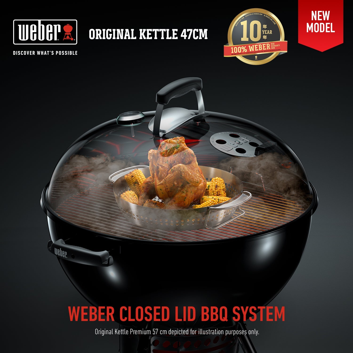 WEBER 47cm Original Kettle with Thermometer - USA – The Barbecue