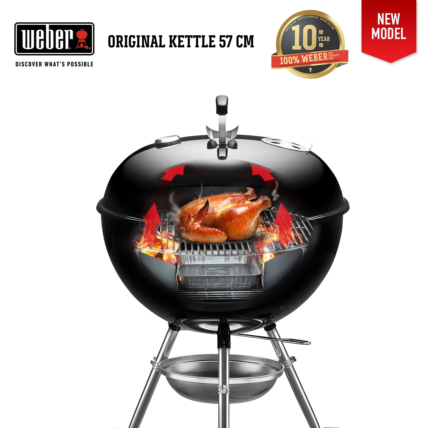 WEBER 57cm Original Kettle with Thermometer – The Barbecue Store